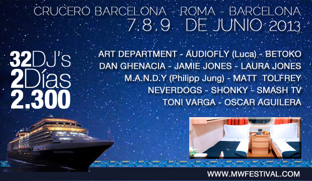 Gana Dos plazas para un crucero de música electrónica.