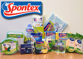 Cesta de productos Spontex y Calypso para el cuidado de tu hogar